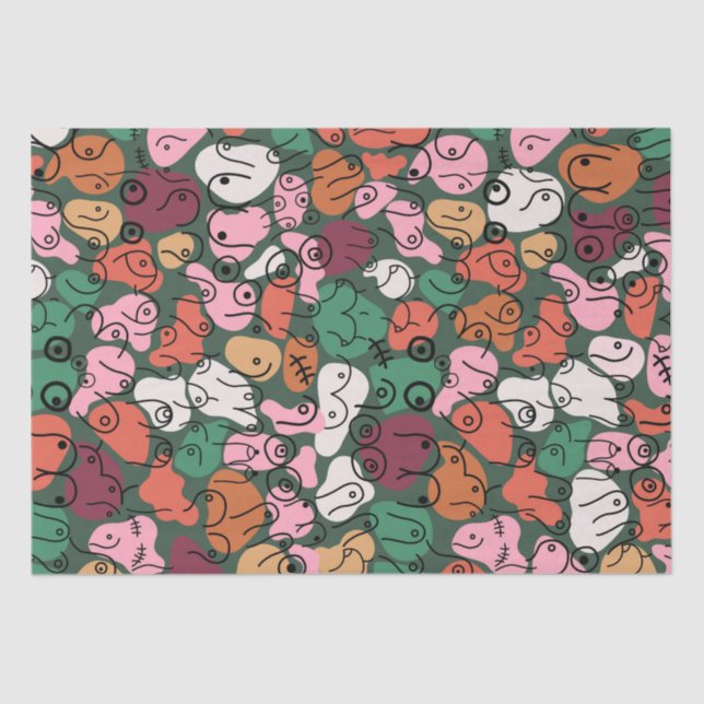 Papel De Seda diversión de patrón verde (Anverso)