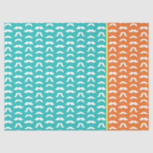 Papel De Seda Diversión Naranja amarillo azul de estilo bigote c