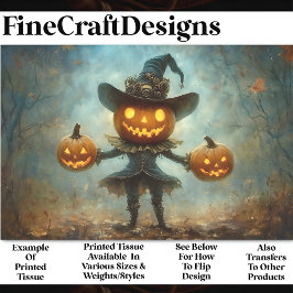 Papel De Seda Divertida Spookkin Head Person AB3 Decoupage