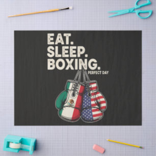 Papel De Seda Divertido Comer Dormir Repetir Boxeo