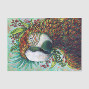 Papel de seda divertido de loro tropical floral