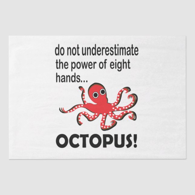 Papel de seda divertido de pulpo océano mar (Anverso)