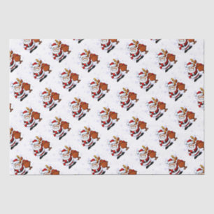 Papel de seda divertido de Santa y Rudolph para fi