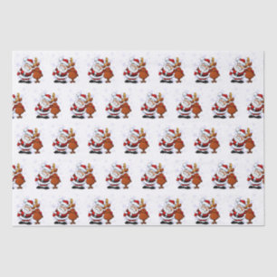 Papel de seda divertido de Santa y Rudolph para fi
