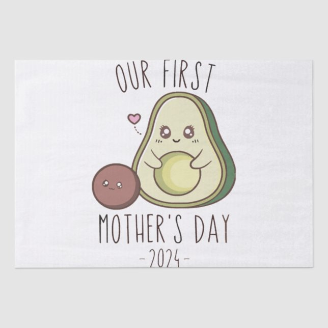 Papel De Seda Divertido el primer día de nuestra madre (Anverso)