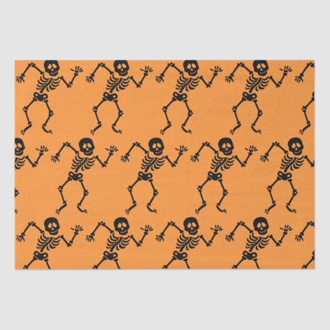 Papel De Seda DIVERTIDO ESKELETON HALLOWEEN Tissue Paper (Anverso)