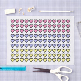Papel De Seda Divertido Pastel Hearts