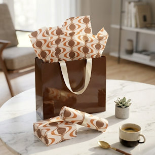 Papel De Seda Divertido Patrón de Ola Ogee Marrón Naranja Quemad