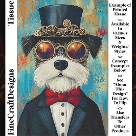 Papel De Seda Divertido Perrito Steampunk Lindo Con Sombrero De 