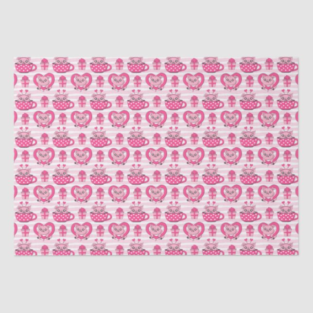 Papel De Seda Divertido pig Love Pun (Anverso)
