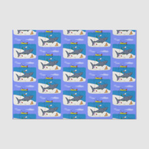 Papel De Seda Divertido tiburón durmiente y personalizado de pes