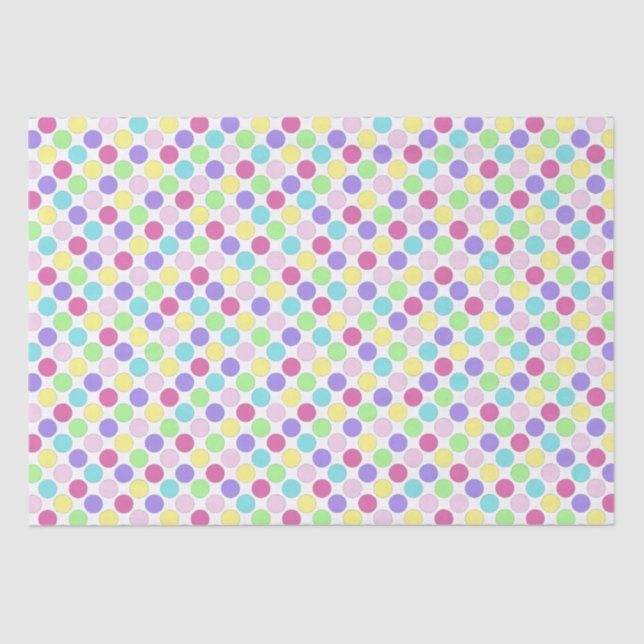 Papel De Seda Divertidos puntos de polka coloridos (Anverso)