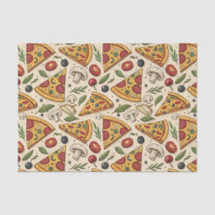 Papel De Seda Diviértete en la fiesta de pizza Patrón de comida