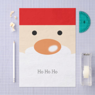 Papel De Seda Diviértete Navidad Cara de Santa Minimalista Lindo
