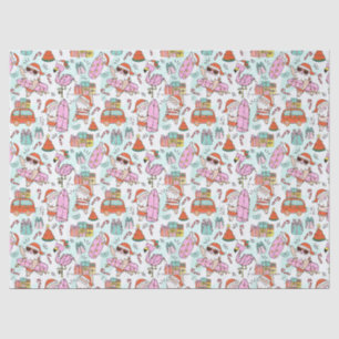 Papel De Seda Diviértete Santa de Navidad Tropical