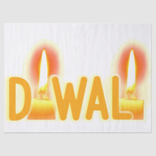 Papel De Seda Diwali ilumina la tipografía de las velas