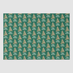 Papel De Seda Doberman Pinscher Silhouette Christmas Tree Green