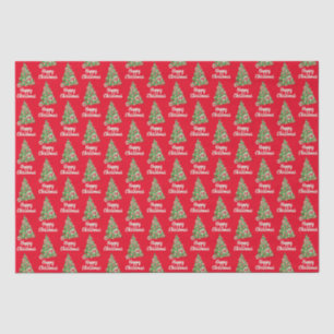 Papel De Seda Doberman Pinscher Silhouette Christmas Tree Red