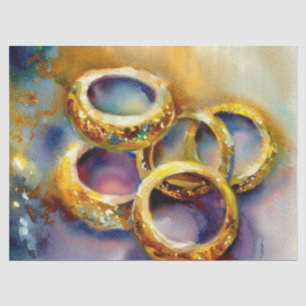 Papel De Seda Doce días de Navidades: Anillos dorados (B),