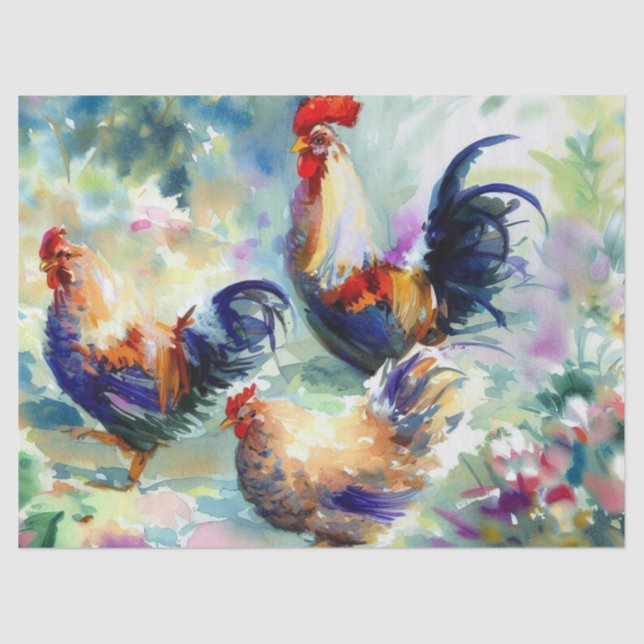 Papel De Seda Doce días de Navidades: gallinas francesas (D), (Anverso)