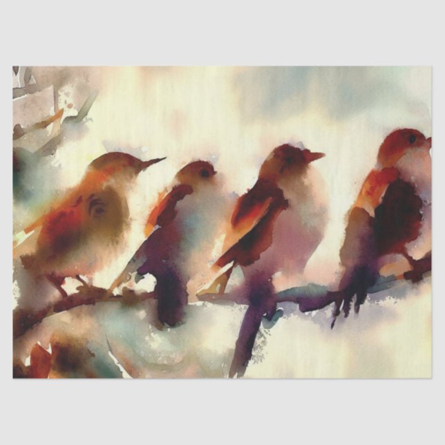 Papel De Seda Doce días de Navidades: Llamando a las aves (A), (Anverso)