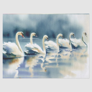 Papel De Seda Doce días de Navidades: Swans A-Swimming (B),