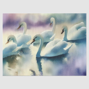 Papel De Seda Doce días de Navidades: Swans A-Swimming (C),