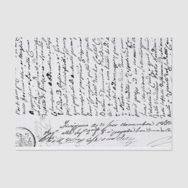 Papel De Seda Documento Antiguo Manuscrito (Anverso)