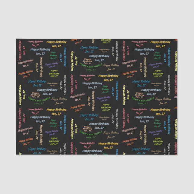 Papel De Seda Documento de cumpleaños 27 de enero (Anverso)