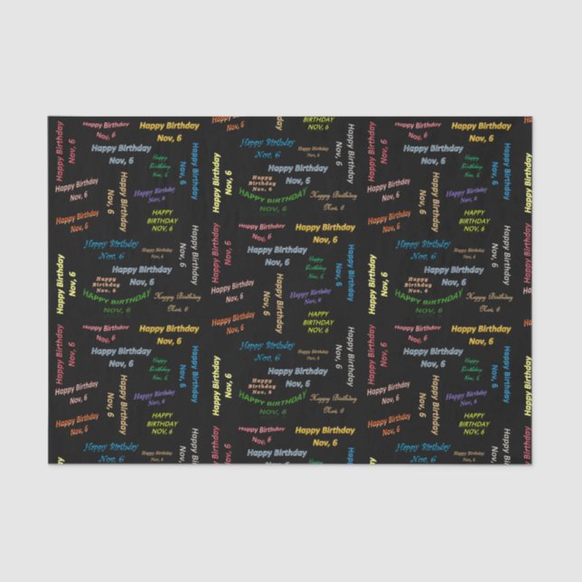 Papel De Seda Documento de cumpleaños, 6 de noviembre (Anverso)