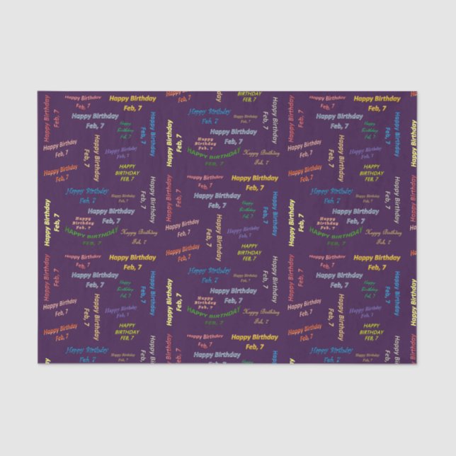 Papel De Seda Documento de cumpleaños 7 de febrero (Anverso)