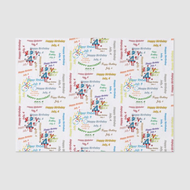 Papel De Seda Documento de cumpleaños del 4 de julio (Anverso)