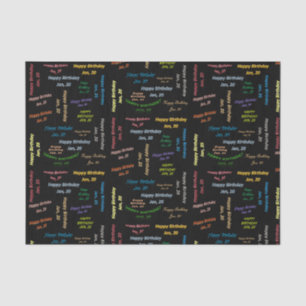 Papel De Seda Documento de debate de cumpleaños 20 de enero