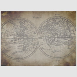 Papel De Seda Documento de descomposición del mapa mundial