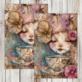 PAPEL DE SEDA DOCUMENTO DE TEA BOHO CHICA DECOUPAGE TISSUE PAPER