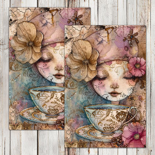 PAPEL DE SEDA DOCUMENTO DE TEA BOHO CHICA DECOUPAGE TISSUE PAPER