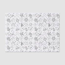 Papel De Seda Documento de tema espacial