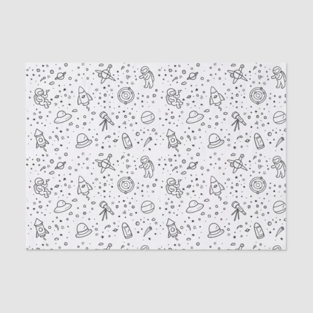 Papel De Seda Documento de tema espacial (Anverso)