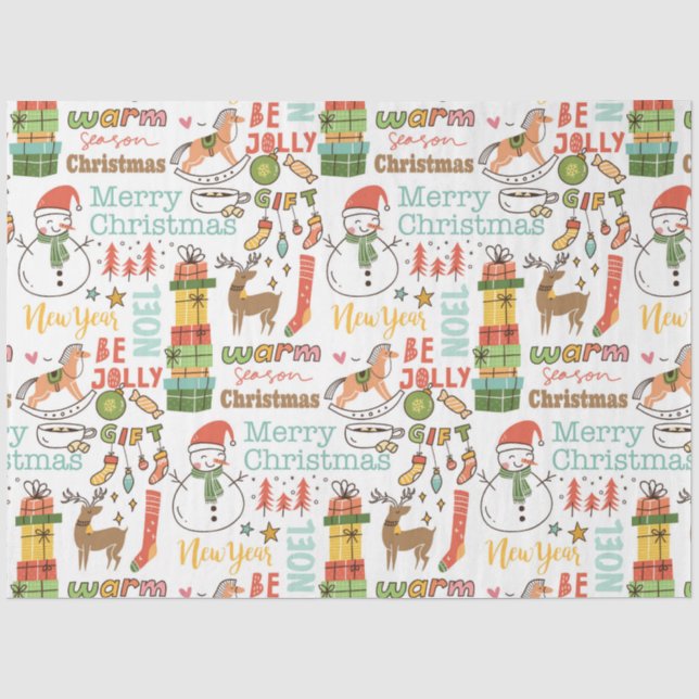 Papel De Seda Documento de temas sobre elementos de navidades (Anverso)