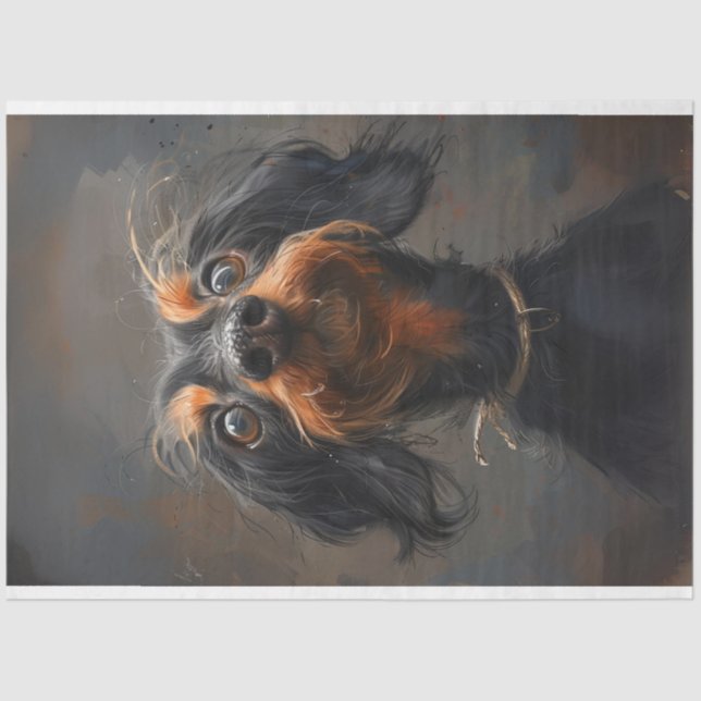 Papel De Seda Dodger Puppy Decoupage de Dachshund (Anverso)