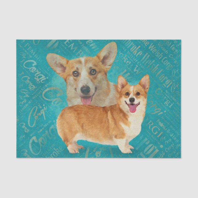 Papel De Seda Dog Lover Welsh Corgi Dog Art (Anverso)