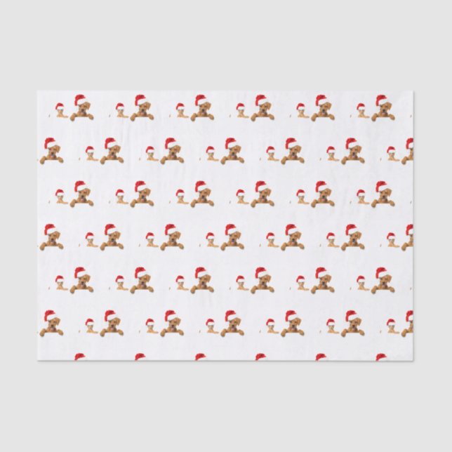 Papel De Seda DOGS IN Santa sombrats Tissue Paper (Anverso)