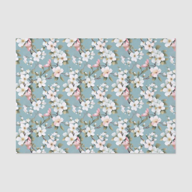 Papel De Seda Dogwood azul de primavera (Anverso)