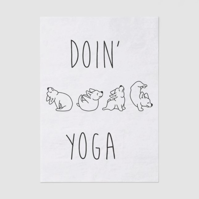Papel De Seda Doin' yoga cute dog (Anverso)
