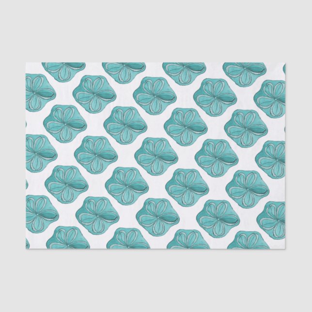 Papel De Seda Dólar de arena azul (Anverso)