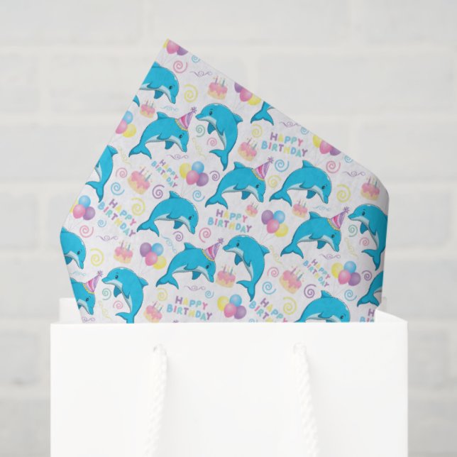 Papel De Seda Dolphin Tissue Paper (Bolsa de regalo)