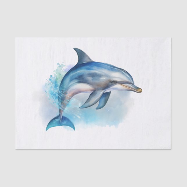 Papel De Seda Dolphin Watercolor (Anverso)