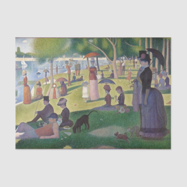 Papel De Seda Domingo en la pintura de La Grande Jatte Seurat (Anverso)