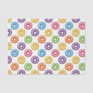 Papel De Seda Donas coloridas con sprinkles en acuarela