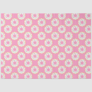 Papel De Seda Donas de aro con glaseado blanco lindas sobre rosa